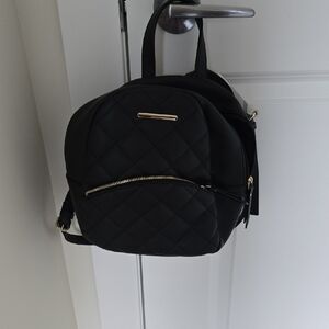 Elegant Black Quilted Backpack